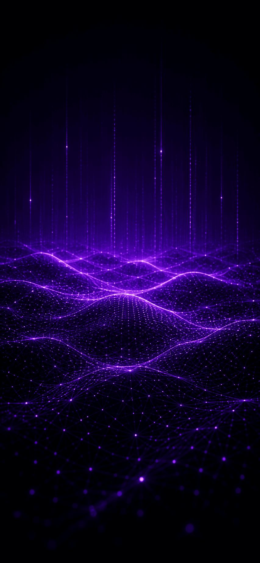 Abstract purple intelligence grid visual for K-ATLS AI Systems