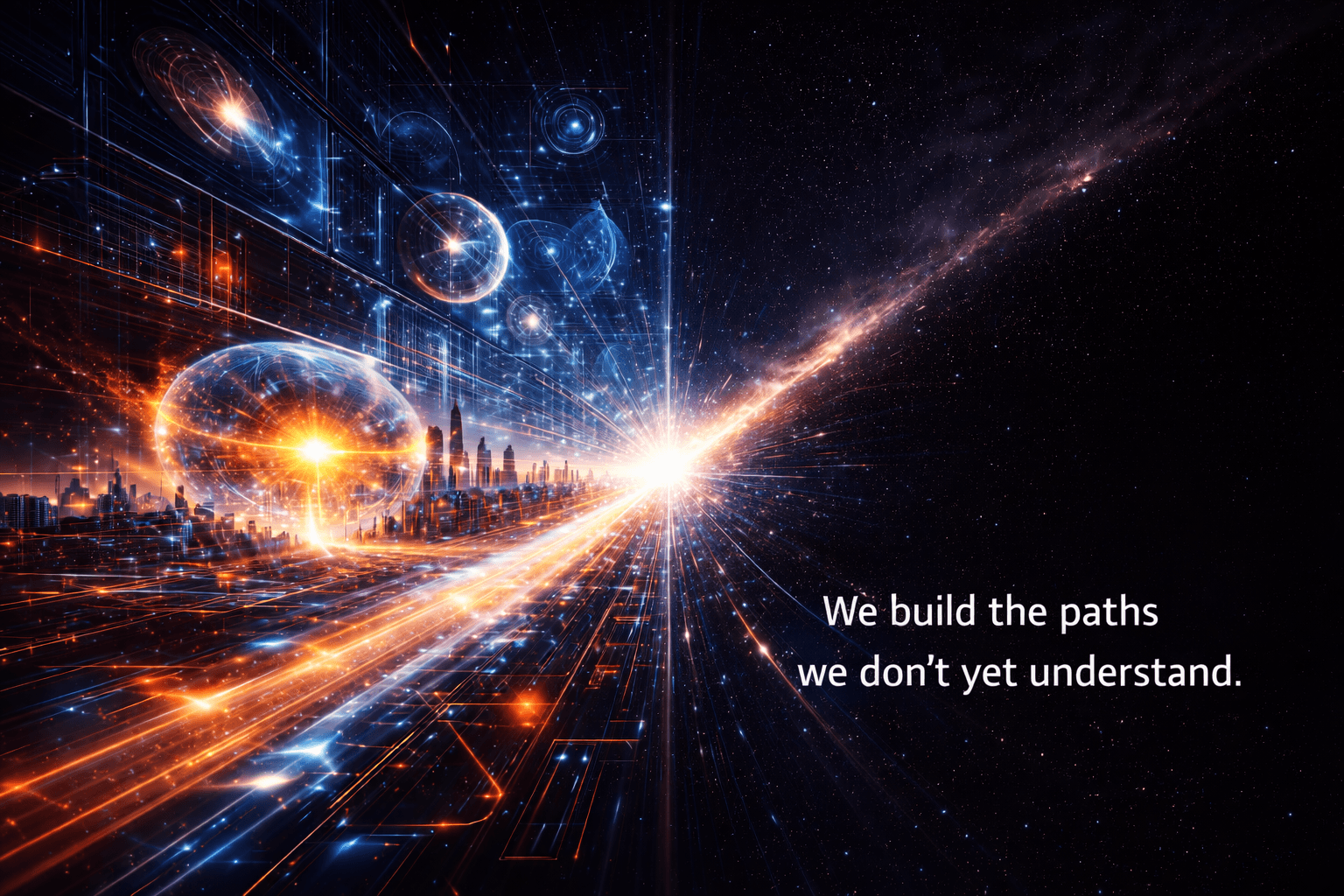 Dark city infrastructure with Karpilo energy trails